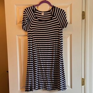 Old Navy Navy and White Striped Mini Dress
